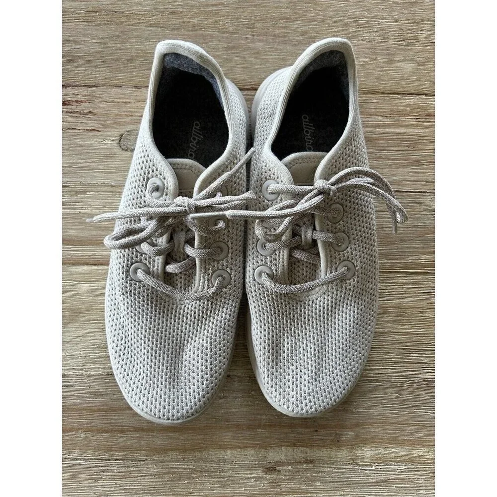Allbirds Shoes Womens Size 8 Tree Runners Comfort Lace Up Sneakers Cream Beige